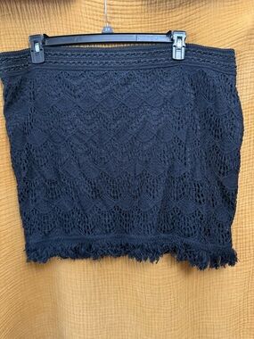 Black Crochet Mini Skirt - Women